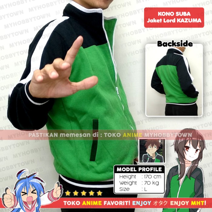 Jaket Anime Konosuba Cosplay Lord Kazuma Satou Best Quality Asli 100% Original