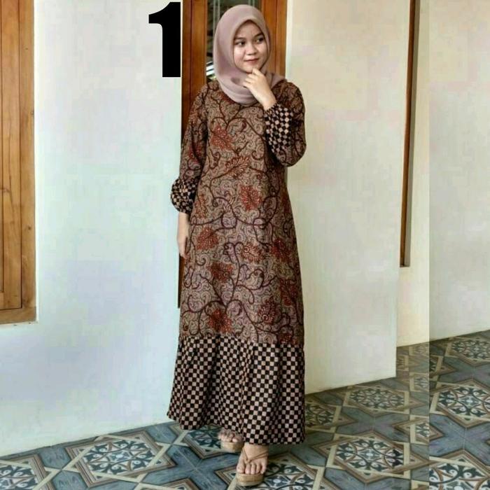 New Gamis Modern Gamis Batik Gamis Muslimah Bahan Katun Wanita Readyy