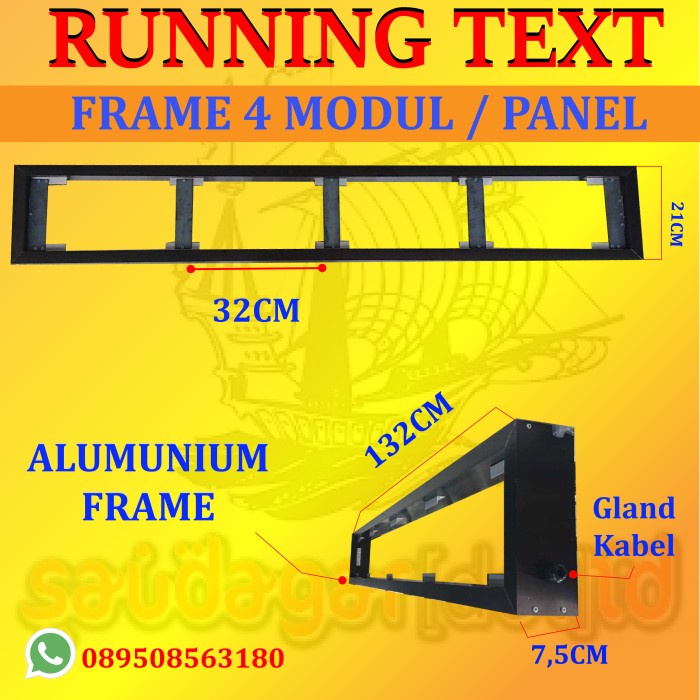 FRAME RUNNING TEXT / MOVING SIGN / LED / ADVERTISING / PANEL P10 TERMURAH