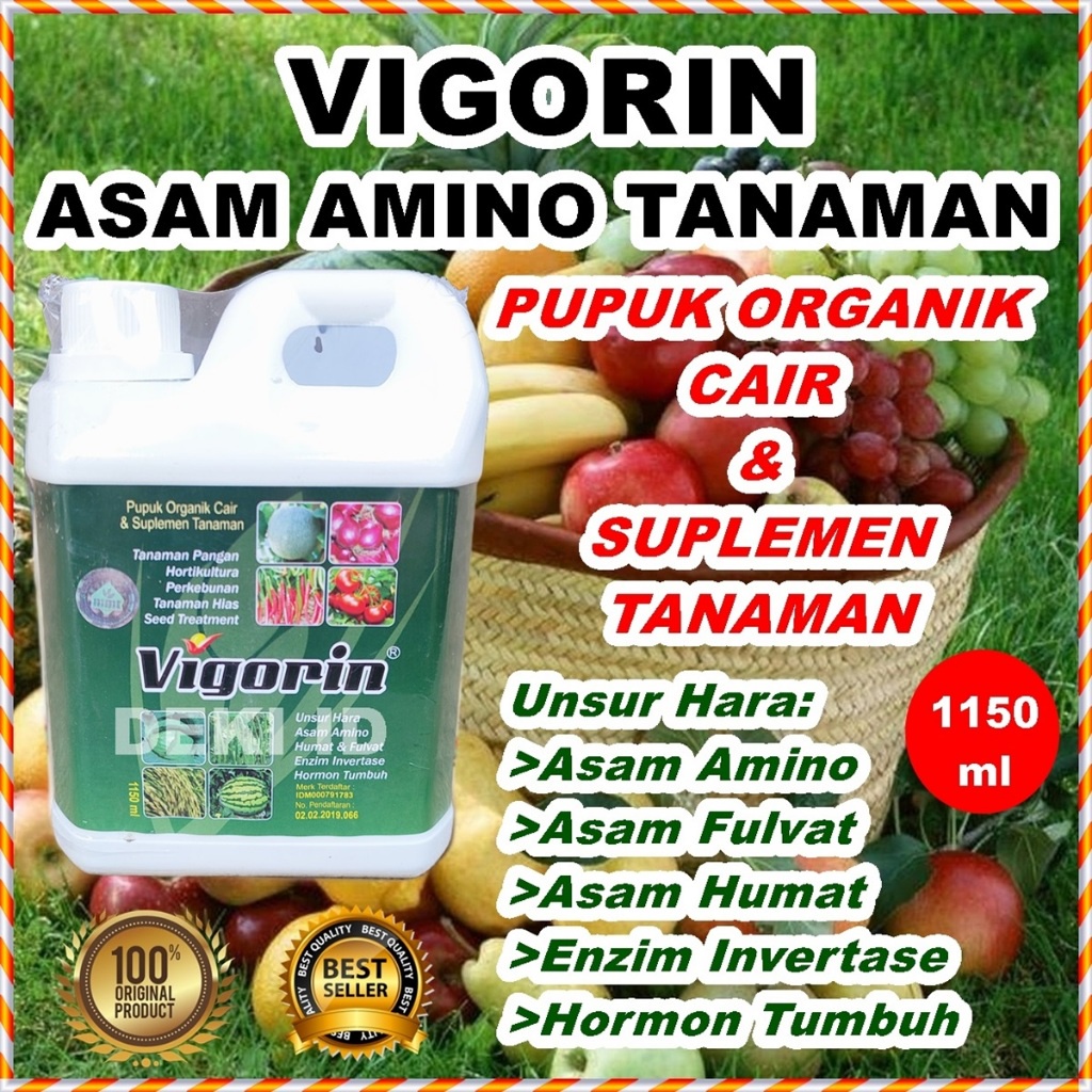 Pupuk Asam Amino Fulvat Humat Tanaman Vigorin 1 Liter Aminosan Organik Cair Nutrisi Anggur Buah