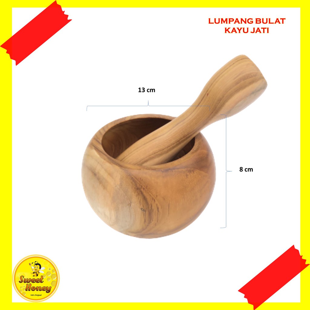 LUMPANG LESUNG BULAT KAYU JATI AY0