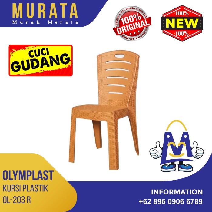 Terbaru Olymplast - Kursi Bangku Sandar Taman Plastik Rotan Anyaman Ol 203 R Ol203R