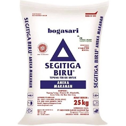 

Tepung Terigu Segitiga Biru 25Kg / 25 Kg 1 Karung / Ball