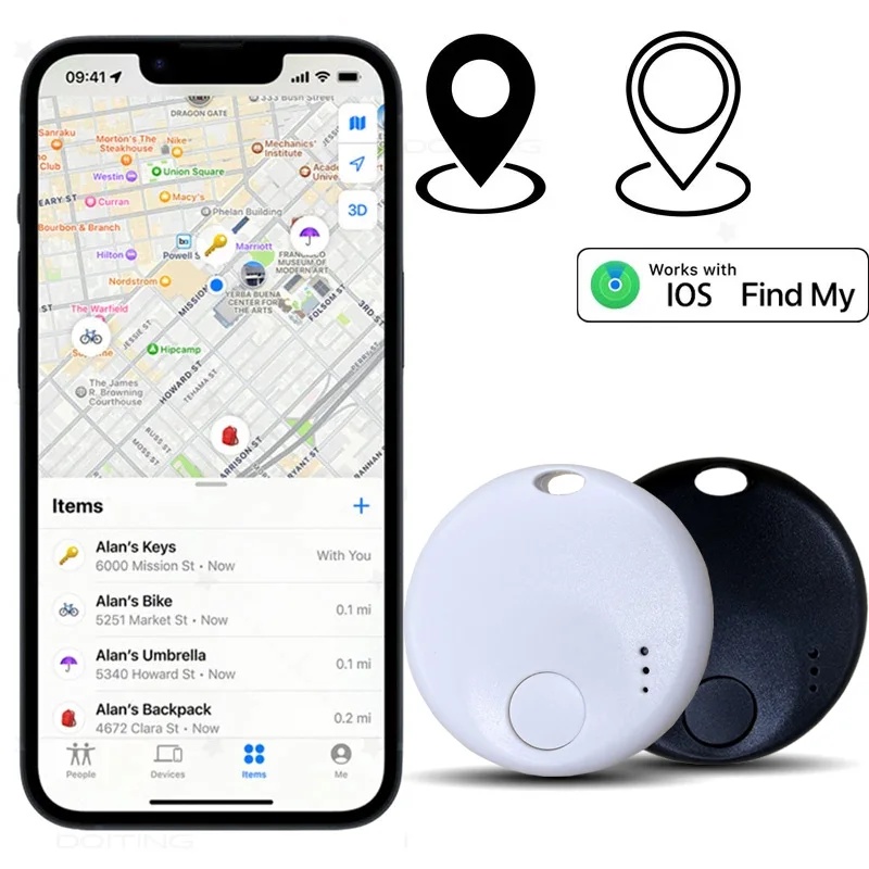 Gps Tracking Device Mini Smart Tag Bluetooth Luggage Tracker Works With Apple Find My (Ios Only)