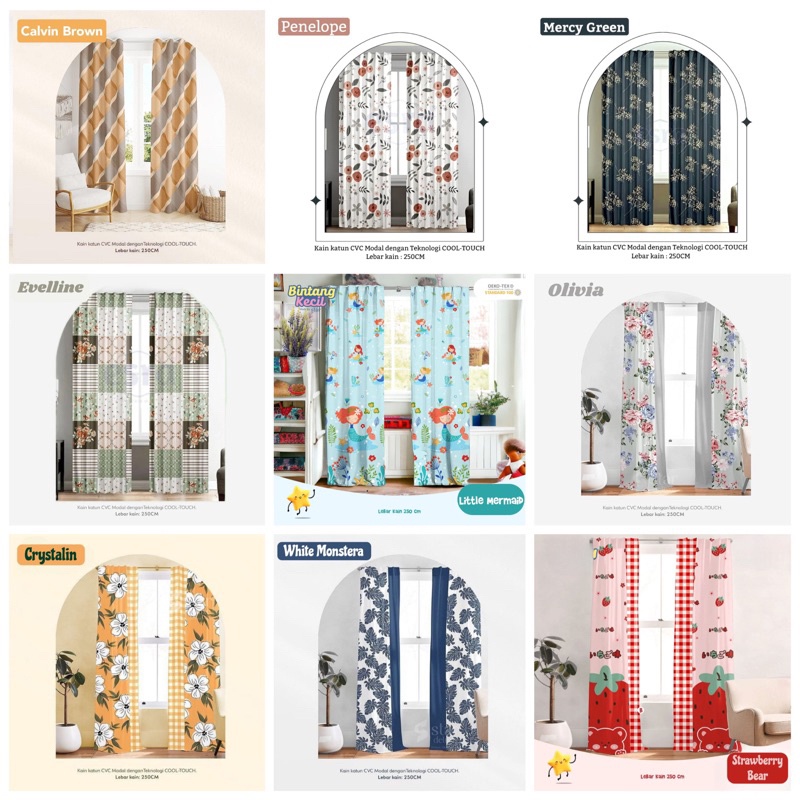 Gorden Kolong Dapur Multifungsi Pintu Jendela Ruang Tamu Kekinian P2Z1 Modern Kamar Aesthetic Premiu