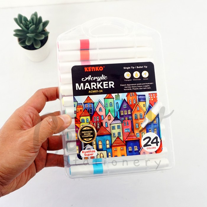 

TERMURAH Kenko Acrylic Marker Single Tip 12 24 Color Spidol Akrilik ACM01