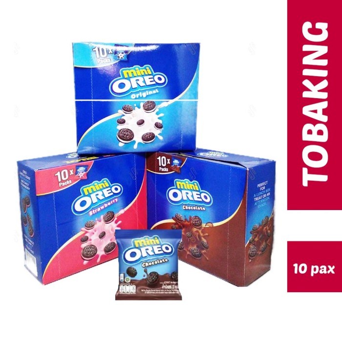 

JTTOP" OREO MINI BOX ISI 10 ORIGINAL CHOCOLATE STRAWBERRY BISKUIT KRIM HALAL