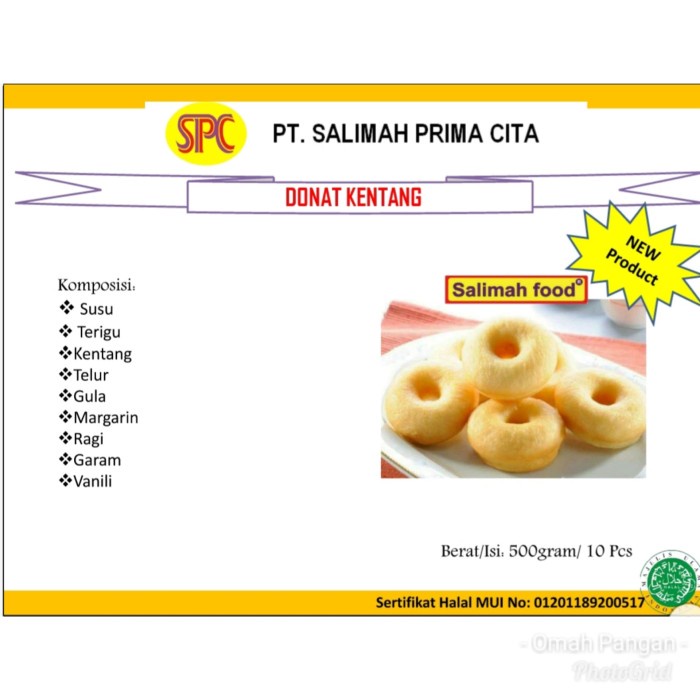 

JTTOP" DONAT KENTANG PREMIUM SALIMAH FOOD
