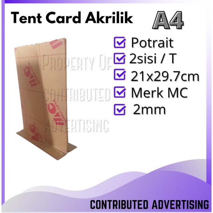 

CUCI GUDANG Akrilik A4 / Acrilik Display Stand / Tend Card A4 / Tend Holder A4