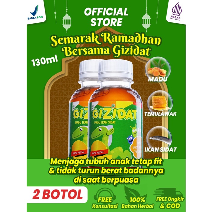 

Promo Terbatas Gizidat Madu Penambah Nafsu Makan 2 Botol - 130Ml Aman