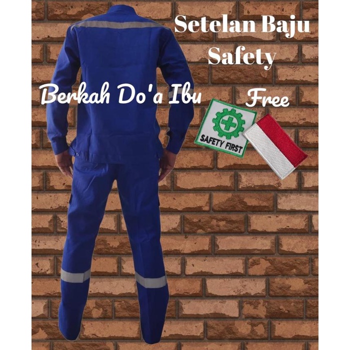 JTTOP" SETELAN WEARPACK SAFETY/SETELAN KATELPAK BAJU DAN CELANA PANJANG/SERAGAM KERJA