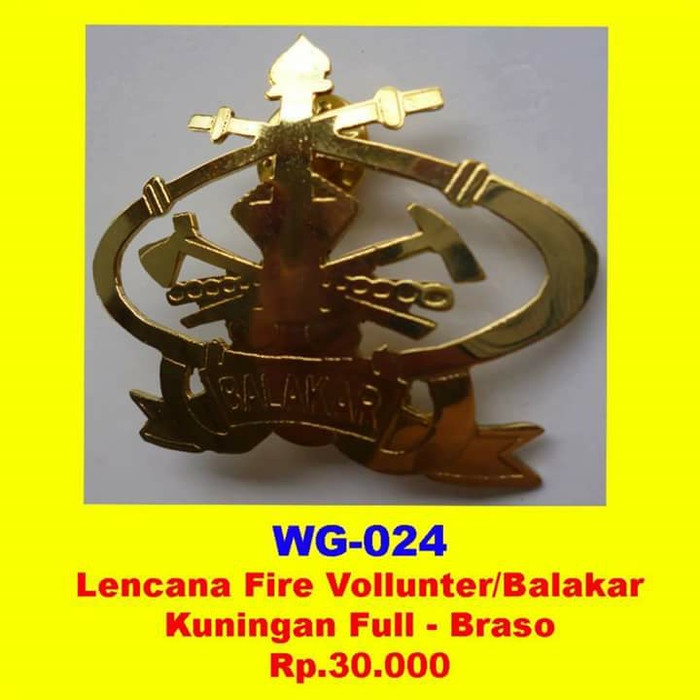 JTTOP" WG-24 LENCANA BALAKAR DAMKAR/PEMADAM