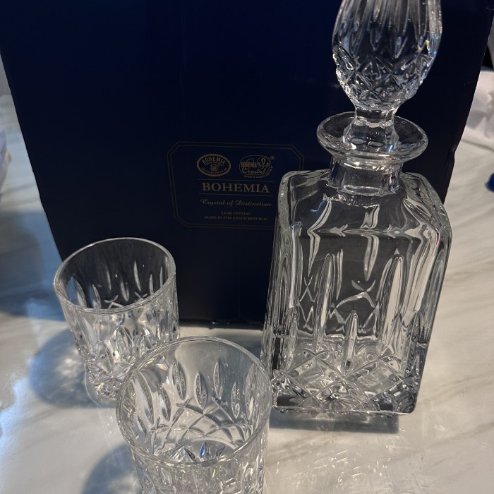 Bohemia Crystal Whiskey set + 6 Olf fashion glass
