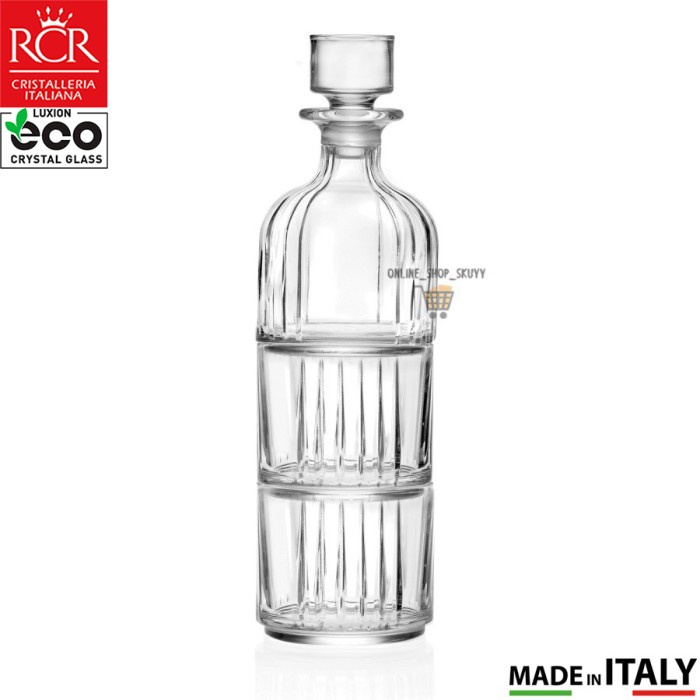 Glass Crystal RCR Decanter Whiskey Bottle Combo