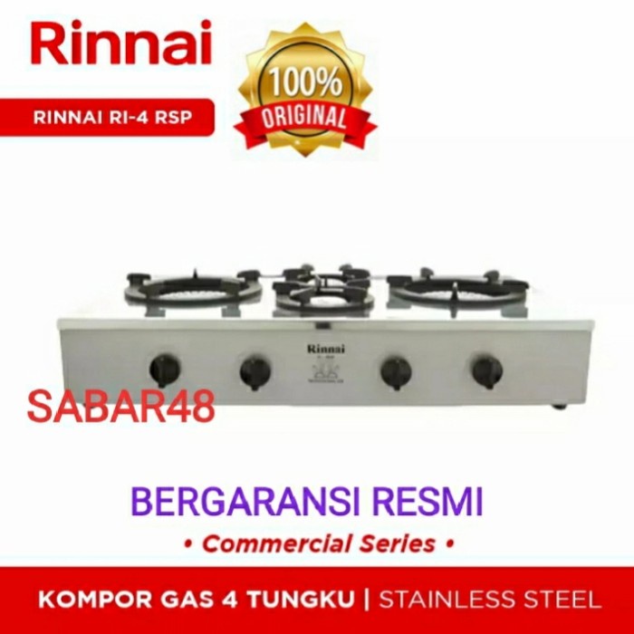 Kompor RINNAI RI-4RSP Kompor Gas 4 Tungku Api Turbo