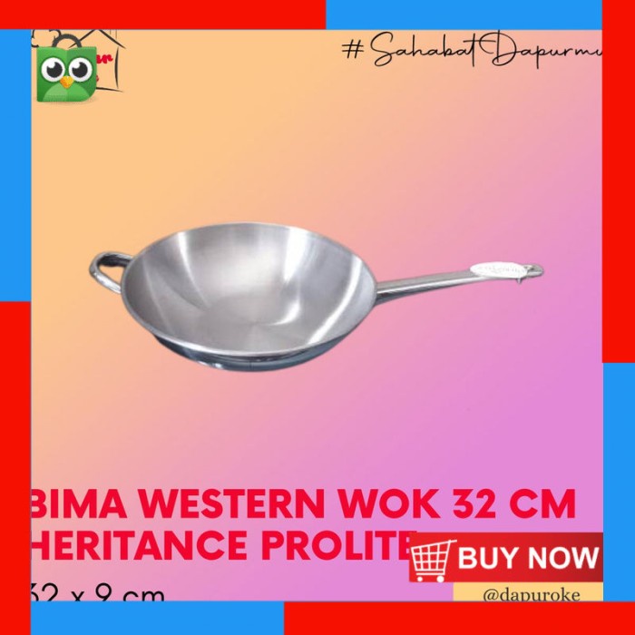newBima Western Wok 32 cm Heritance Prolite / Wajan Gagang