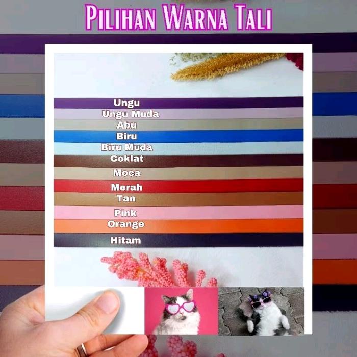 

BERGARANSI Kalung Kucing Custom Nama Motif Kepala Kucing Bahan Liontin Akrilik Silver Gratis Lonceng