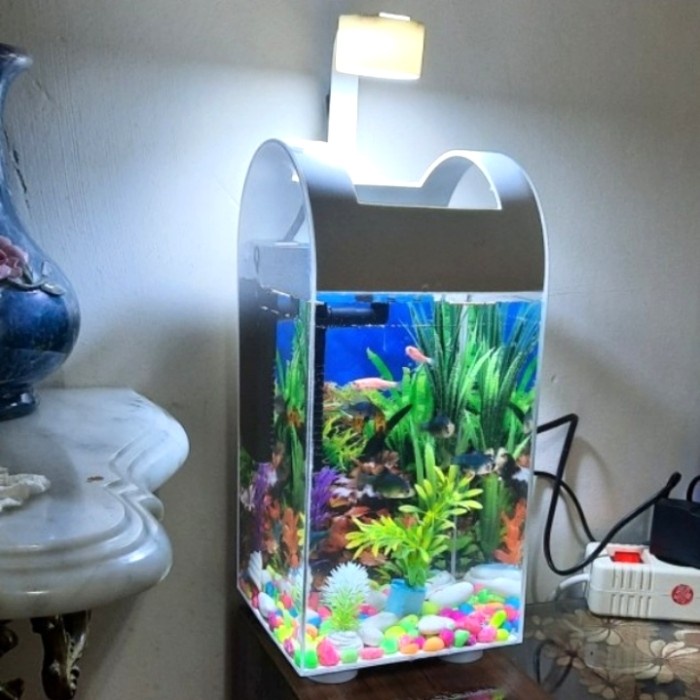 

BERKUALITAS ikan hias aquarium unik akrilik full set ikan guppy neon cupang glowfi