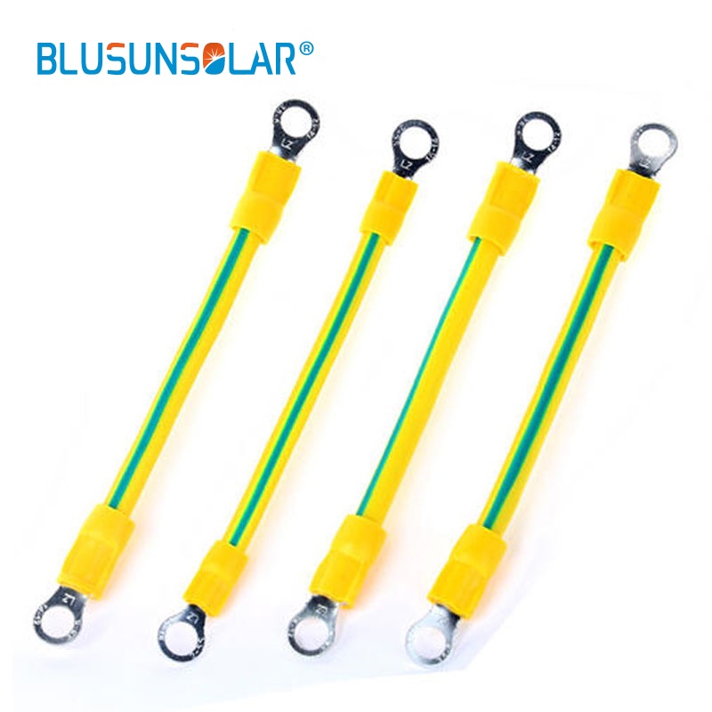 IMPORT 10PCS/LOT BVR SOLAR PHOTOVOLTAIC GROUND WIRE WITH TERMINAL 4MM/6MM EARTH WIRE HOLE 5MM