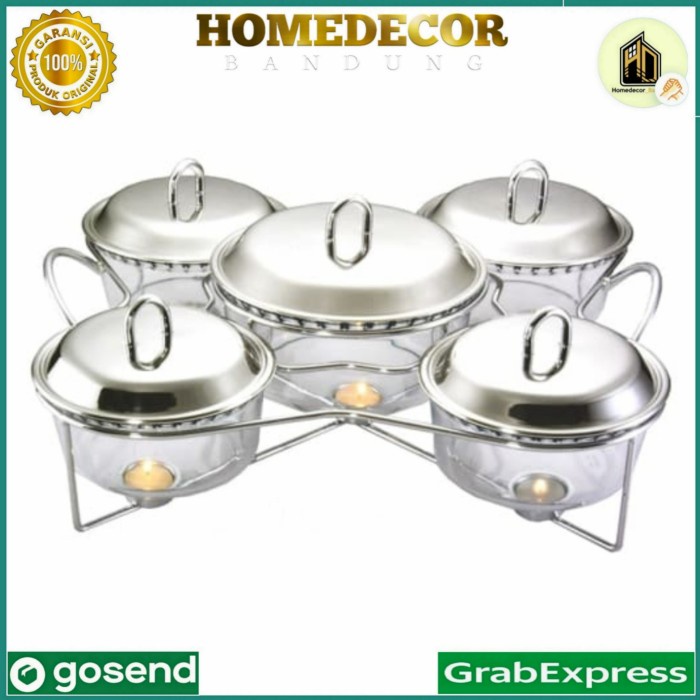 Delicia Set Penghangat Makanan Putar - 5 Pcs / Delicia Food Warmer