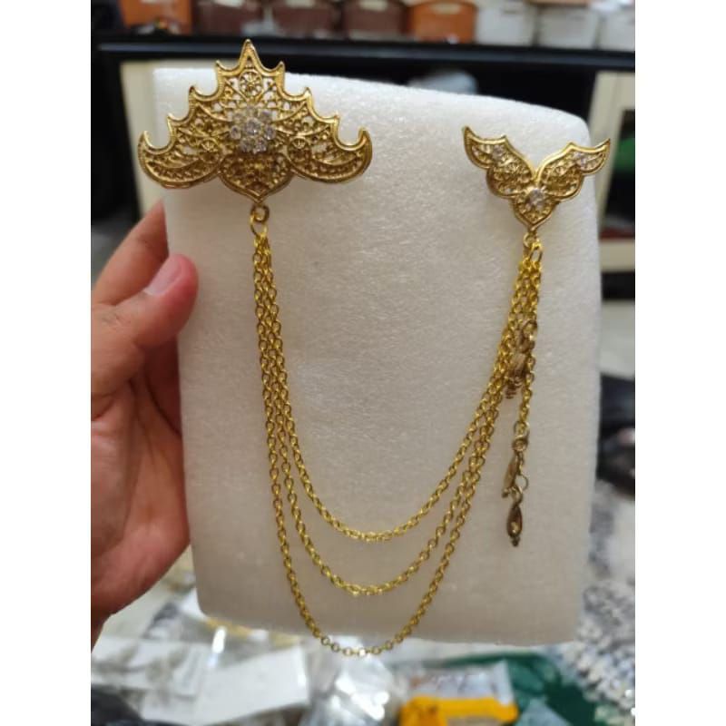 UM1 Bros rantai jas rumbai desain bintang snowflake untuk pria Bros kebaya elegan