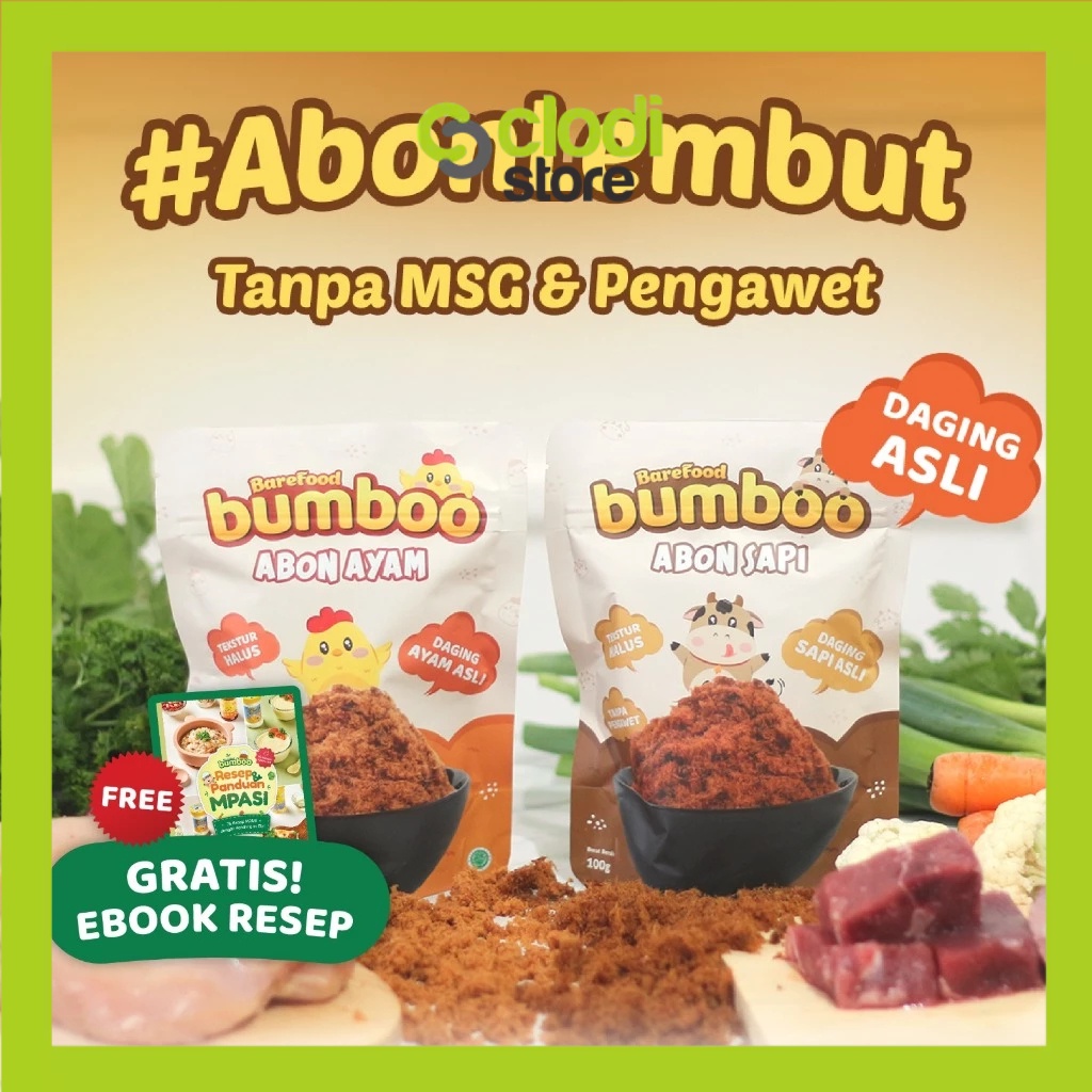 

BUMBOO Abon Asli - Tekstur Lembut MPASI Si Kecil - Sumber Protein - Tanpa MSG - Tanpa Pengawet WE!