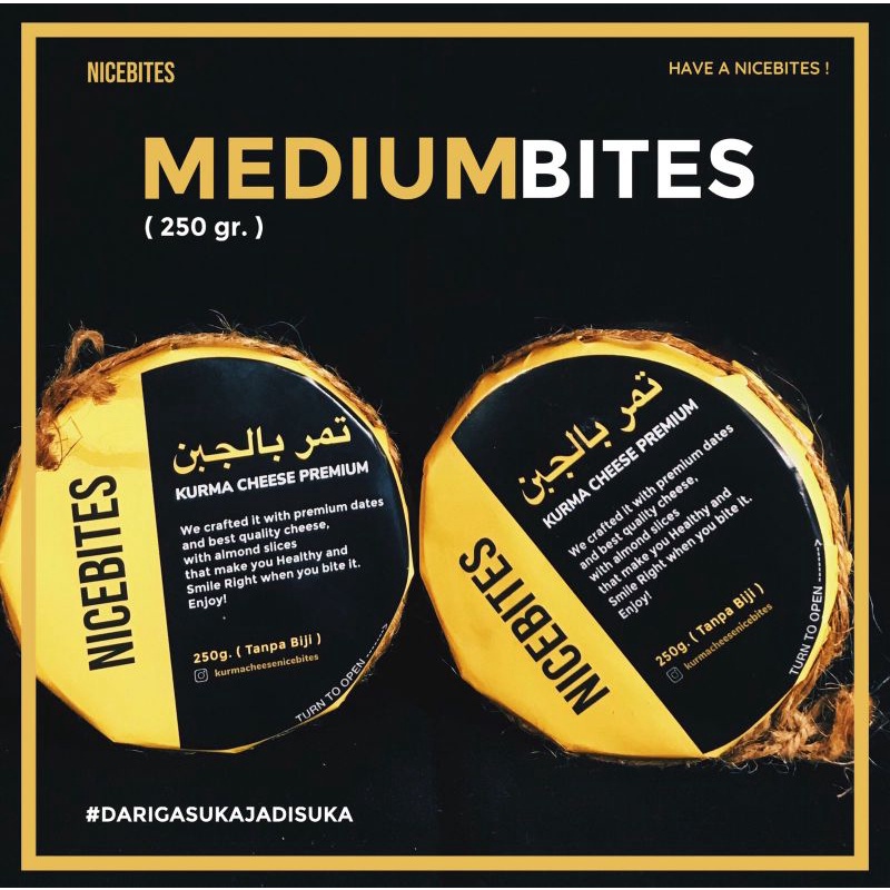 

Medium Bites (250gr) Kurma Cheese NICEBITES (Kurma Keju Lembut Tanpa Biji dengan Topping) Cemilan