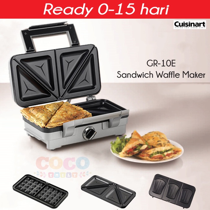 CUISINART GR-10E Sandwich Waffle Maker Griddler Panini Press Ready