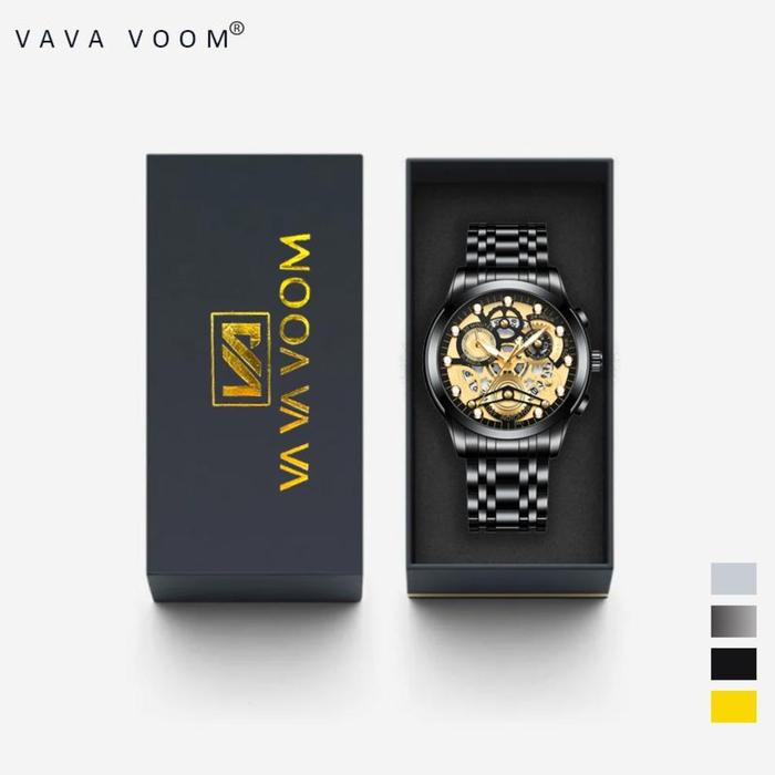 Jam Tangan Pria Vava Voom 2451 Tanggal Quartz Cowok Original