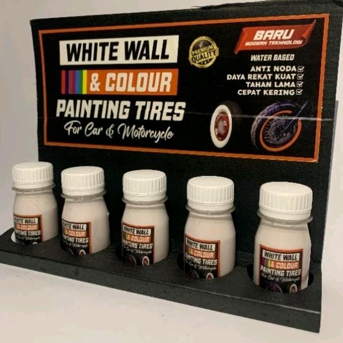 cat putih pemutih lis ban motor mobil white wall painting tires