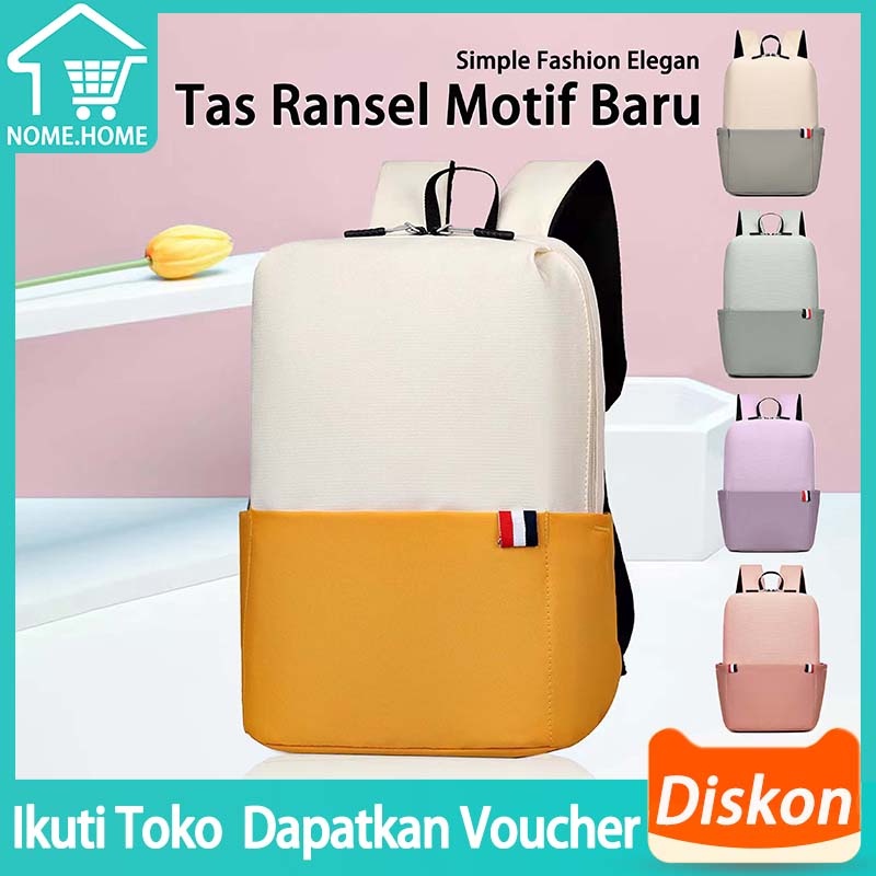 Tas ransel warna-warni tas olahraga wanita pria tas laptop ransel simple ringan Tas laptop 13 inci