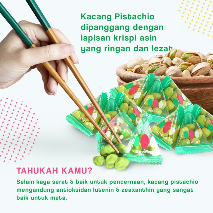 

SENNARIDO PISTACHIO, WASABI & RED CHILI PISTACHIO SNACK KACANG JEPANG