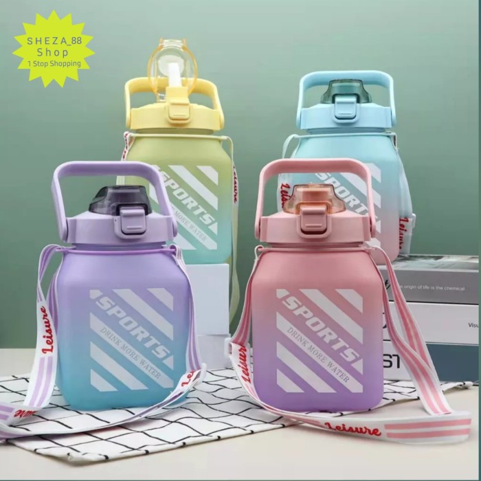 Botol Minum Kotak 1500 ml Botol Minum Viral Botol Pelangi