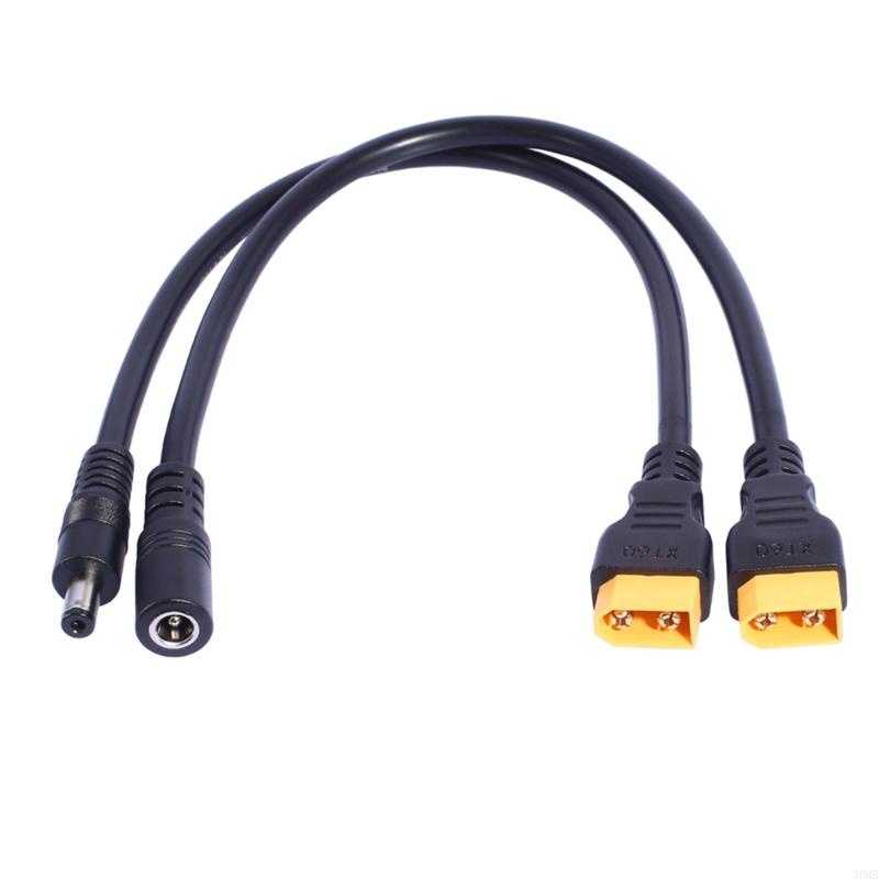 XT60 Male to 5.5x2.1mm/5.5x2.5mm Power Cable for Remote Energy Storage with 5.5x2.1mm/5.5x2.5mm Male
