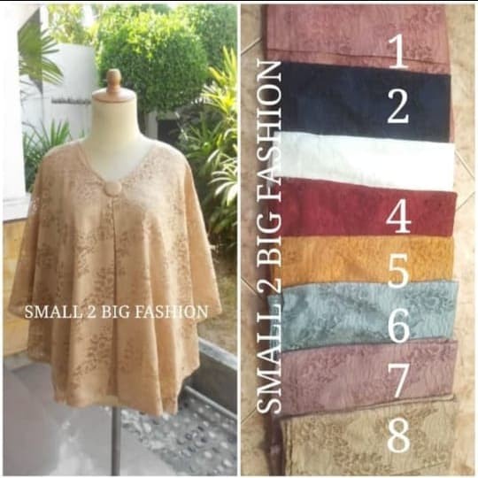 Kebaya Brokat Jumbo Putih / Atasan Pesta Brukat Big Size Jumbo Putih Ready