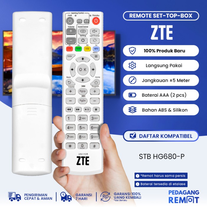 TERJAMIN ASLI REMOTE RECEIVER STB USEE TV INDIHOME SPEEDY TV HG680-P ANDROID KODE 1478