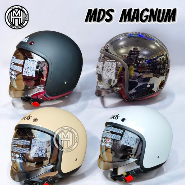 Terbaru Helm Mds Magnum Retro Solid Original Helm Dewasa Pria Wanita