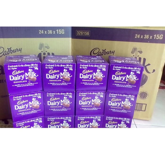 BARANG TERLARIS Cokelat Cadbury Dairy Milk 15gr 1 Box, Cadbury 15gr Box Isi 36 X 15 Gram, Cadbury