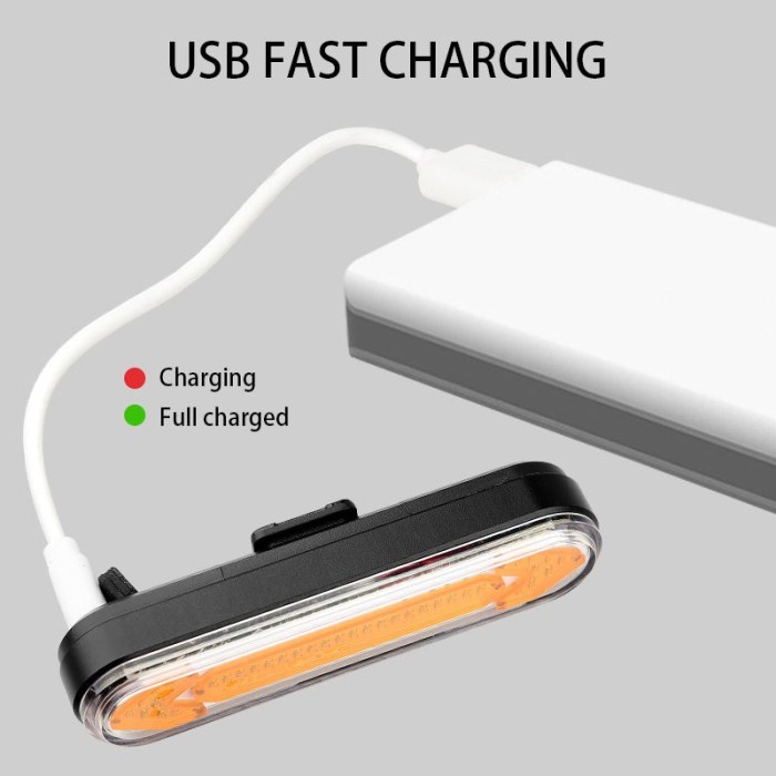Lampu Belakang Sepeda Lampu Sein Riting Sepeda Di Bawah Sadel Cas Usb -Gratisongkir