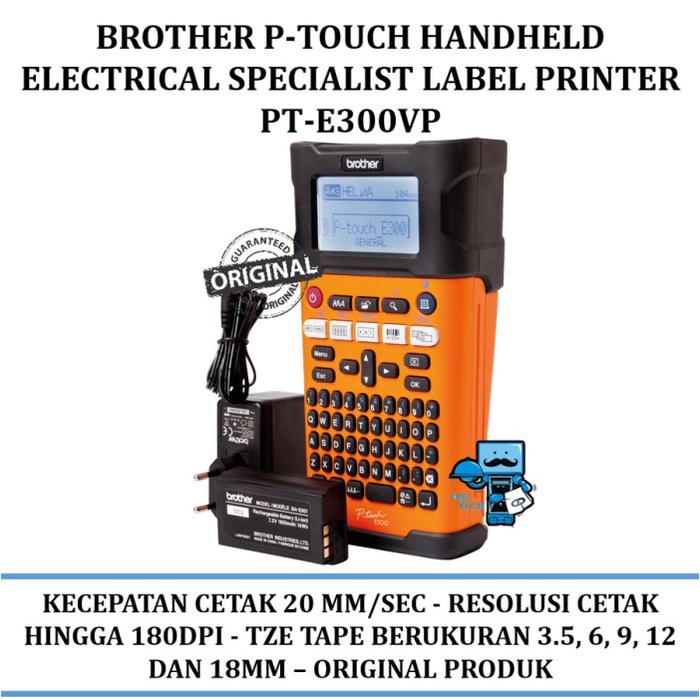 Ready Brother P-touch Handheld Electrical Specialist Label Printer PT-E300VP