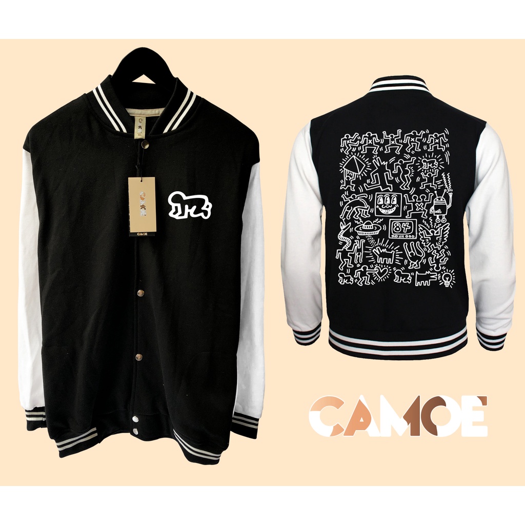 Jaket Baseball Varsity New York NY Pop art keith Haring Uni