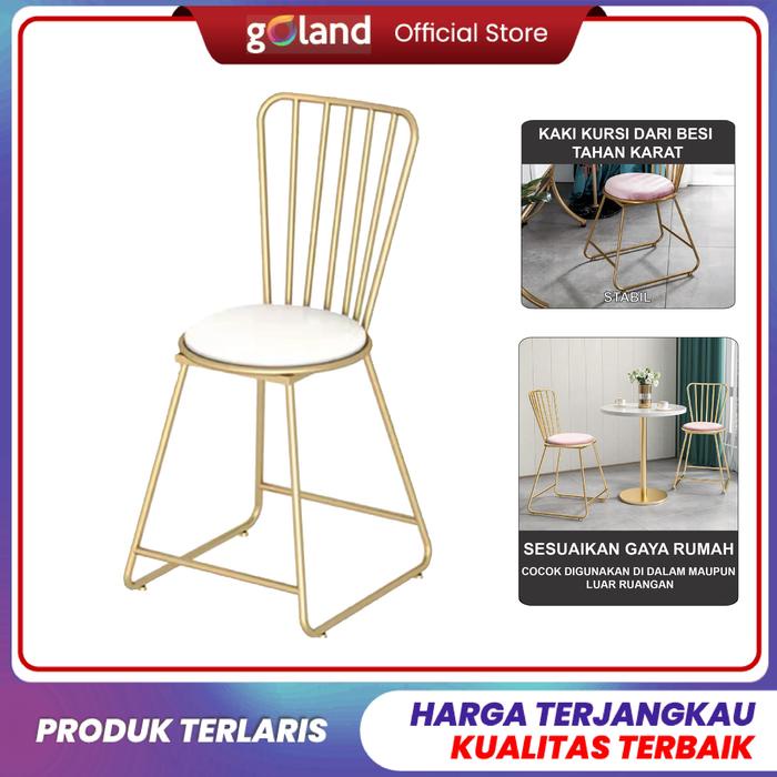 Kualitas No1 Goland Kursi Besi Bar White Kursi Kamar Kursi Tegak Kursi Kamar Tidur Kursi Meja Rias