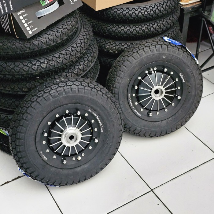 Velg GS Modular Black Set Ban Tubeless Ring 8 Vespa Ps Strada Super