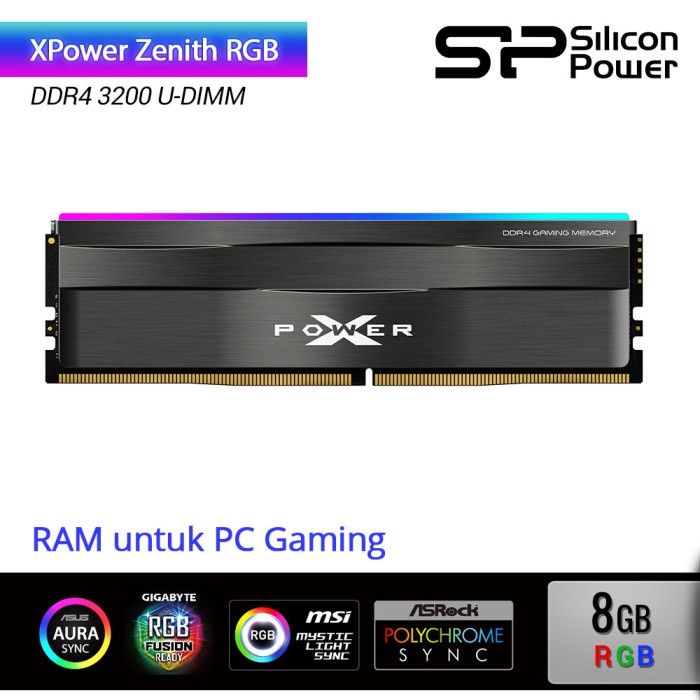 Ready Silicon Power XPower Zenith RGB RAM PC Gaming DDR4 3200 UDIMM - 8GB