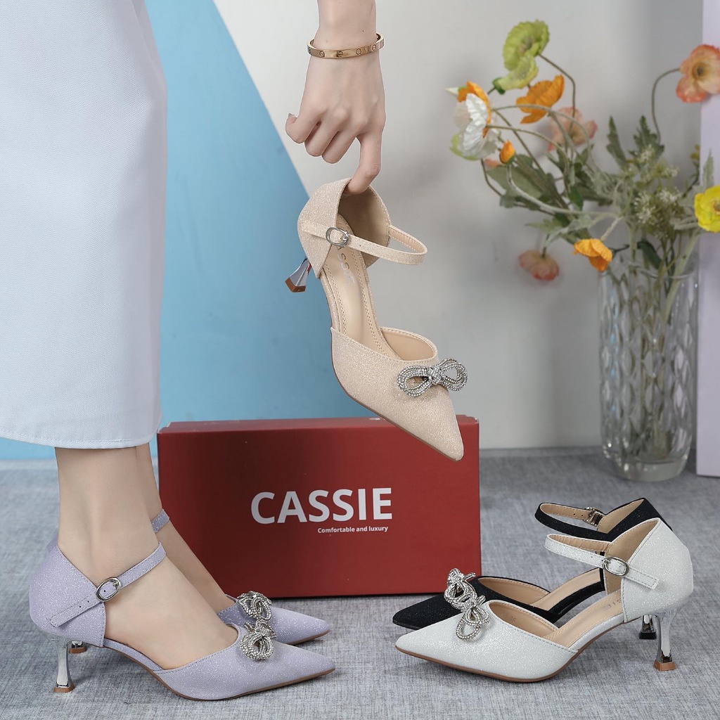 CASSIE High heels wanita import Sepatu heels wanita ( A3 ) Heels kondangan wanita Heels pesta 7cm