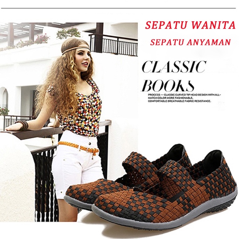 NICOLE SEPATU FLAT RAJUT WANITA Kelsey MB06 RAJUT SHOES Flats Shoes Rajut anyaman Sepatu Wanita