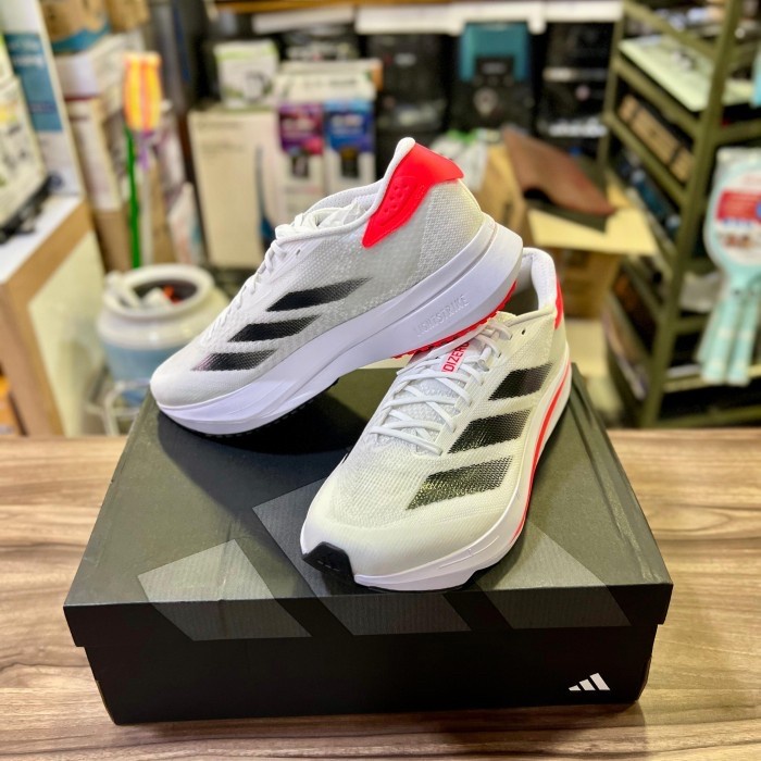 PREMIUM Sepatu Lari Adidas Adizero Sl2 - Cloud White Orange ORIGINAL FREE KAOS KAKI NIKE
