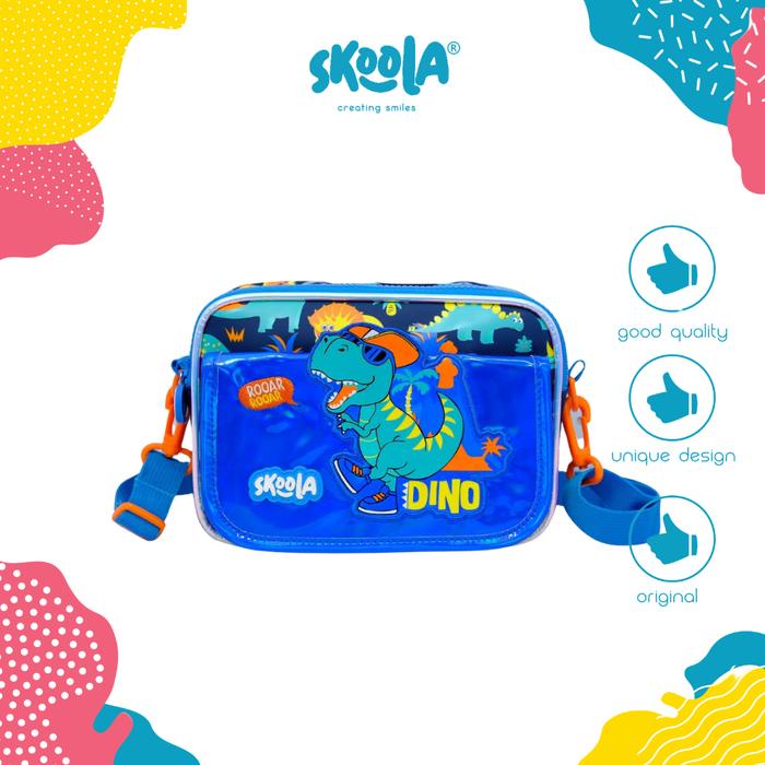 PREMIUM Skoola Tas Anak PAUD Remaja Laki - Laki Selempang Dinosaurus - Mili Fashion