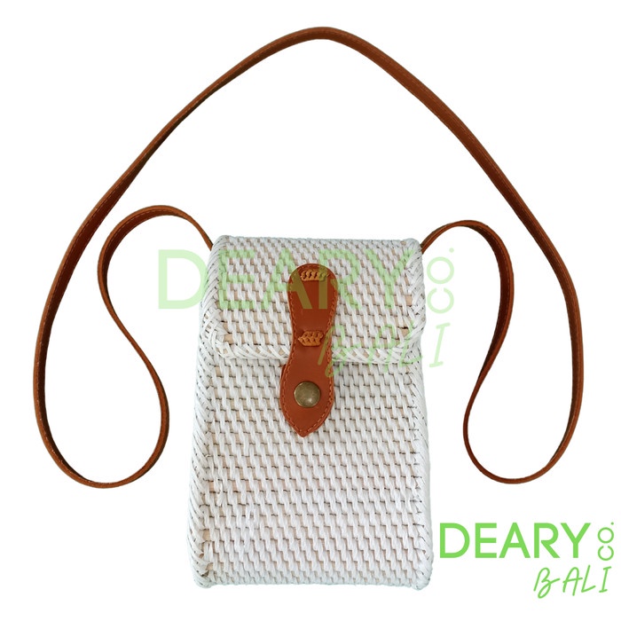 PREMIUM TAS ANYAMAN ROTAN BALI TEMPAT HP / DOMPET / TRAVELING TALI SELEMPANG