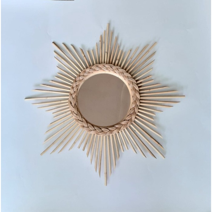 PREMIUM Cermin Rotan Dekorasi Dinding